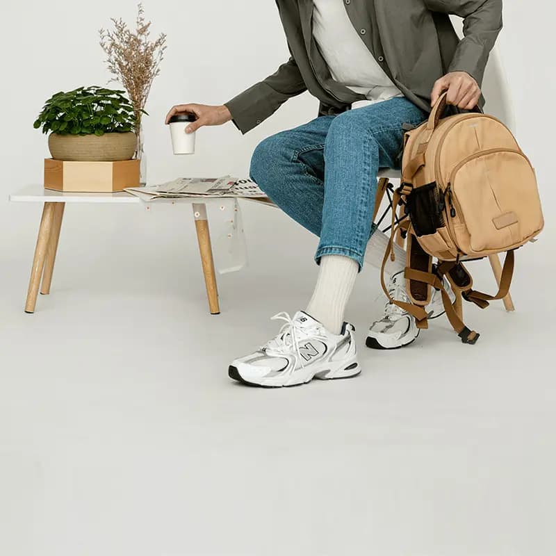 New Balance 530 White Silver Navy 12