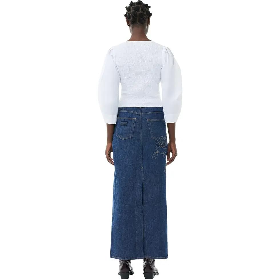 GANNI Rose Denim Maksi Ətək 3