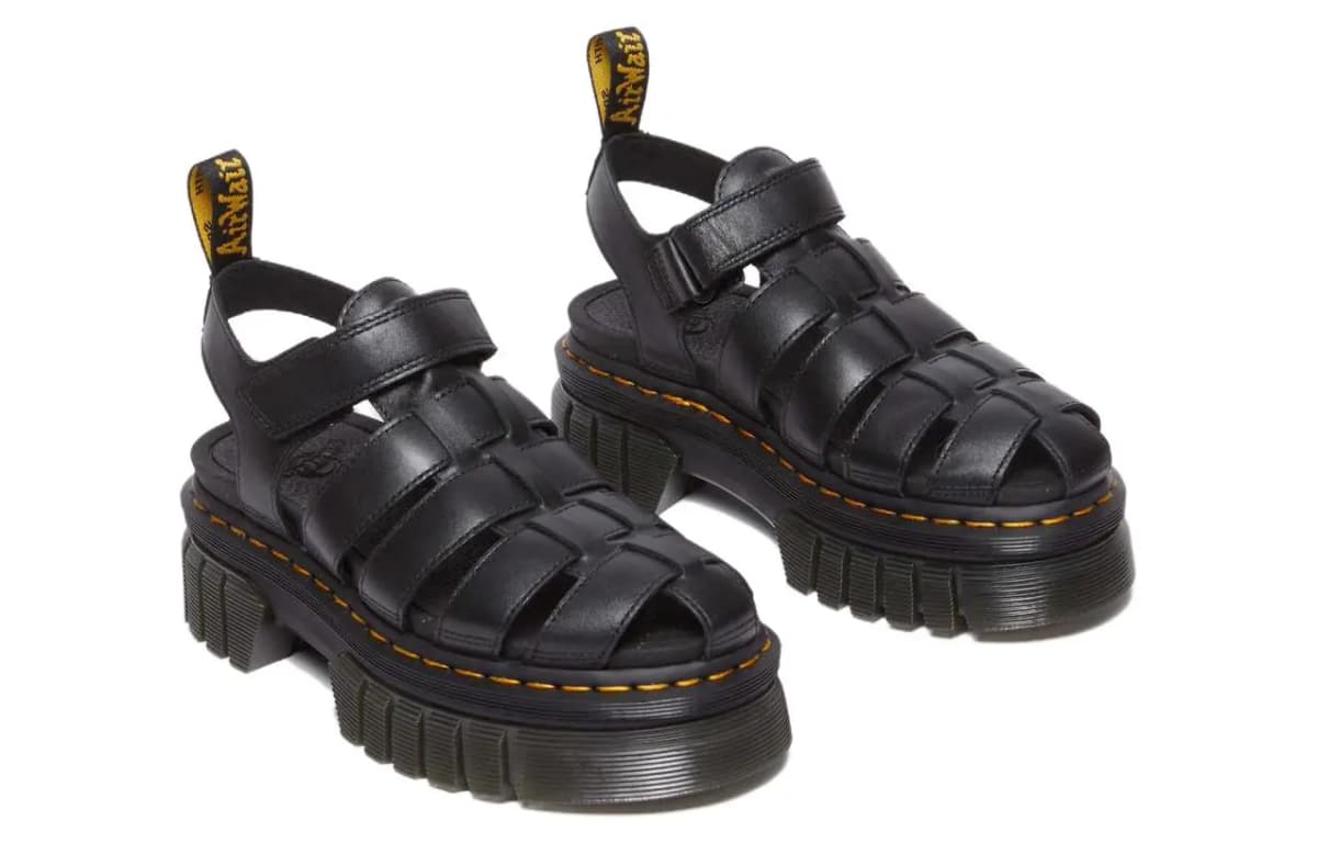 Dr.Martens Ricki Cage Leather Sandals 'Black' Women's 3