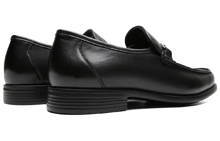 S.T. Dupont Calfskin Leather Comfortable Loafers Men's Black 4