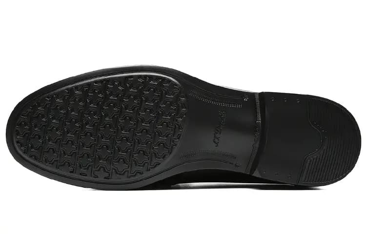 S.T. Dupont Calfskin Leather Comfortable Loafers Men's Black 5
