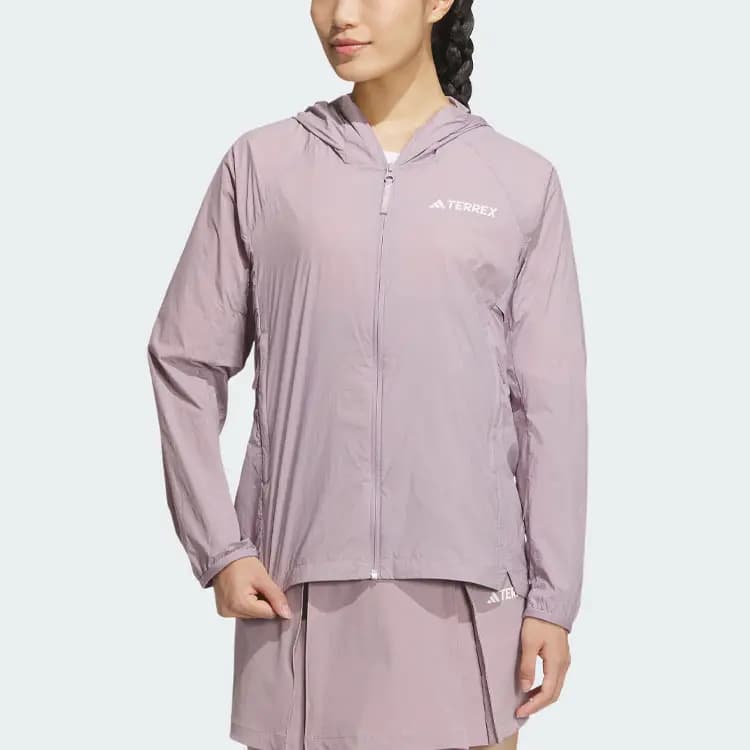 Adidas Lightweight Windbreaker Sun Protection Clothing Women's Purple Pink 2
