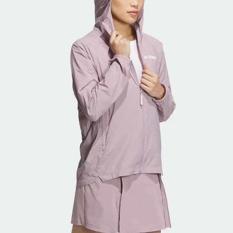 Adidas Lightweight Windbreaker Sun Protection Clothing Women's Purple Pink 4