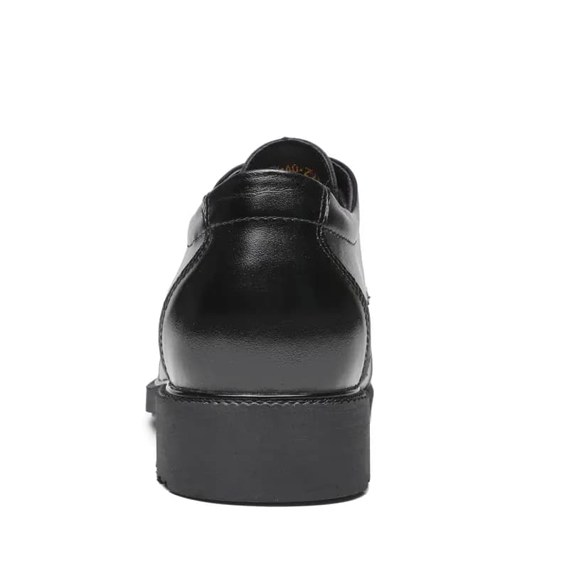 British Knight Classic Versatile Soft Comfortable Slip-Resistant Commuter Trendy Versatile Genuine Leather Young Casual Lace-Up Height-Increasing Business Dress Shoes Men's Black 15
