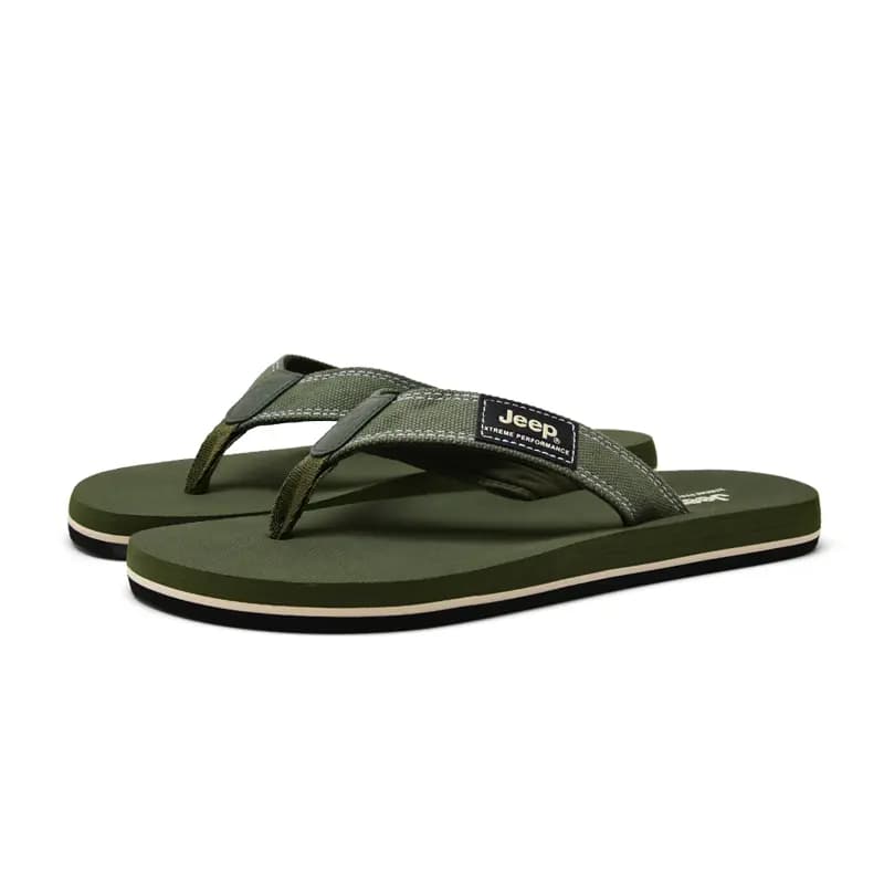 Jeep Outdoor Comfort Wear-Resistant Casual Rubber Flip-Flops Men's Green 2