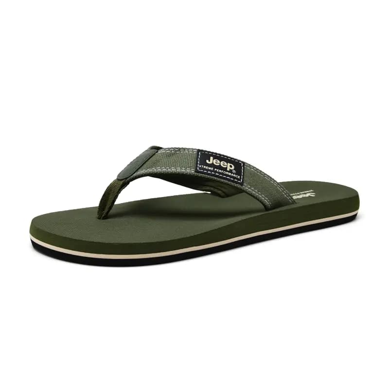 Jeep Outdoor Comfort Wear-Resistant Casual Rubber Flip-Flops Men's Green