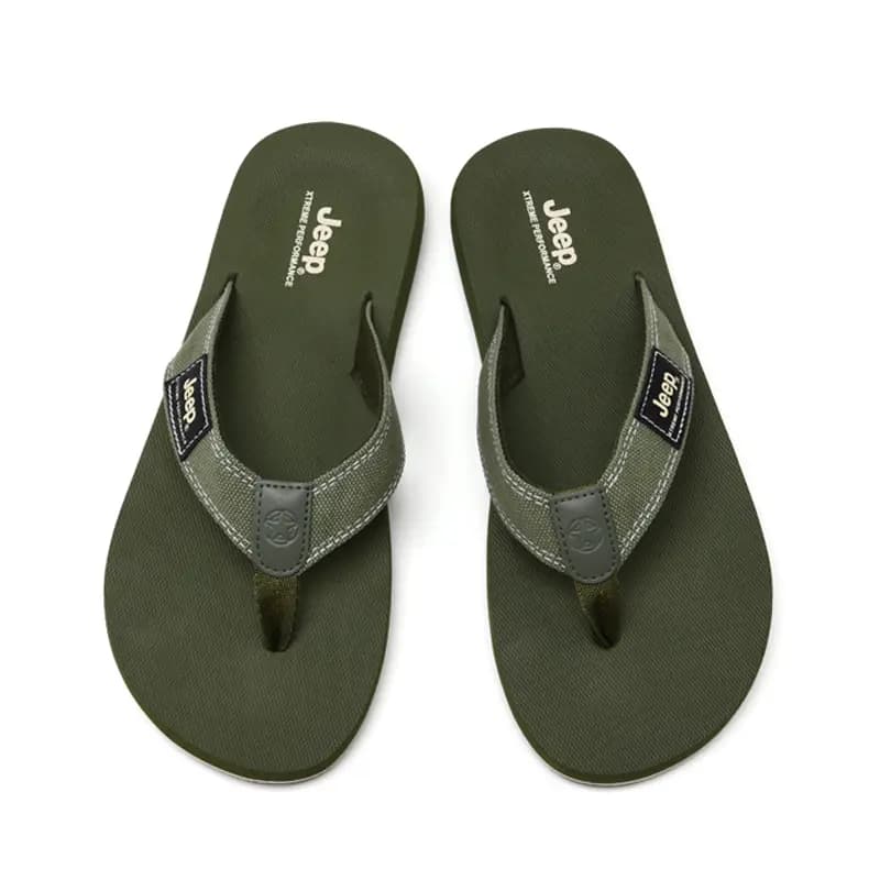Jeep Outdoor Comfort Wear-Resistant Casual Rubber Flip-Flops Men's Green 3