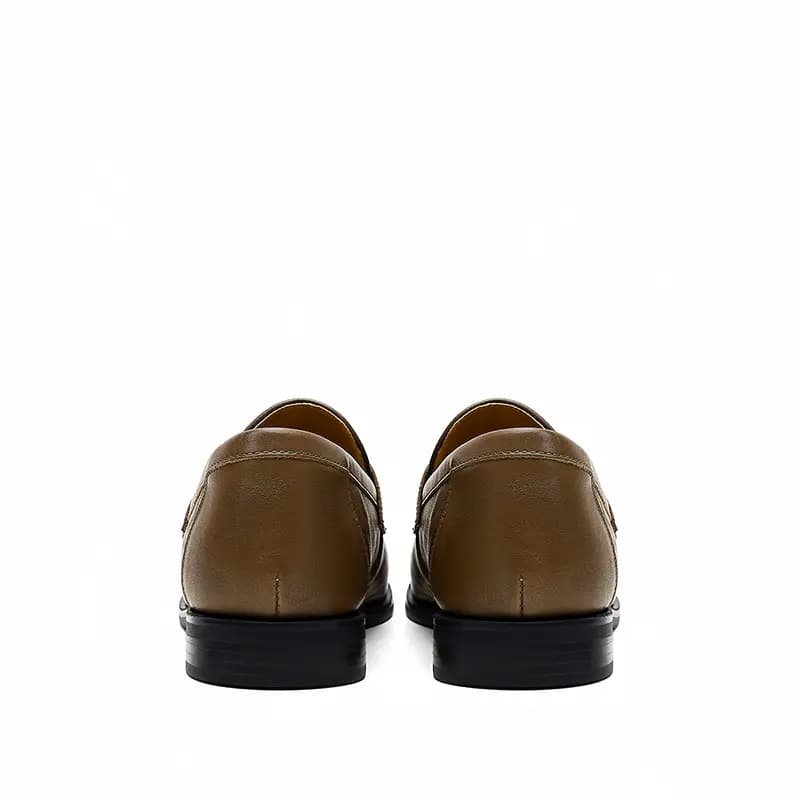 ELLE Calfskin Leather Fashion Comfortable Loafers 2cm Women's 12