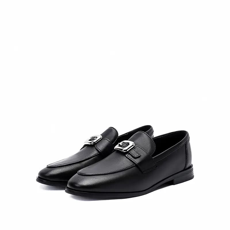 ELLE Calfskin Leather Fashion Comfortable Loafers 2cm Women's 2