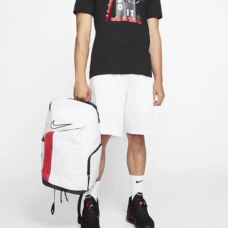 Nike Elite Pro Basketball Backpacks White 5
