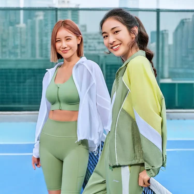 LINING Fitness Series Qadın Günəşdən Qoruyucu Geyim Yaşıl/Sarı 4