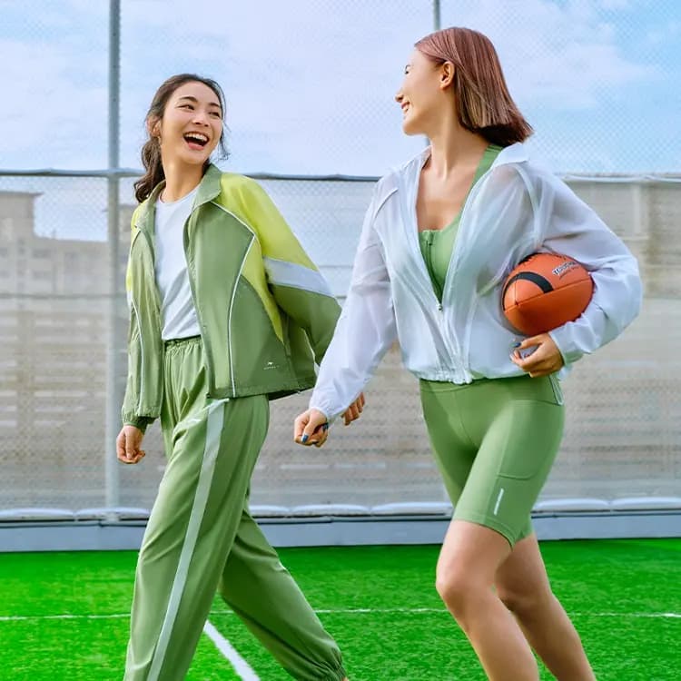 LINING Fitness Series Qadın Günəşdən Qoruyucu Geyim Yaşıl/Sarı 3