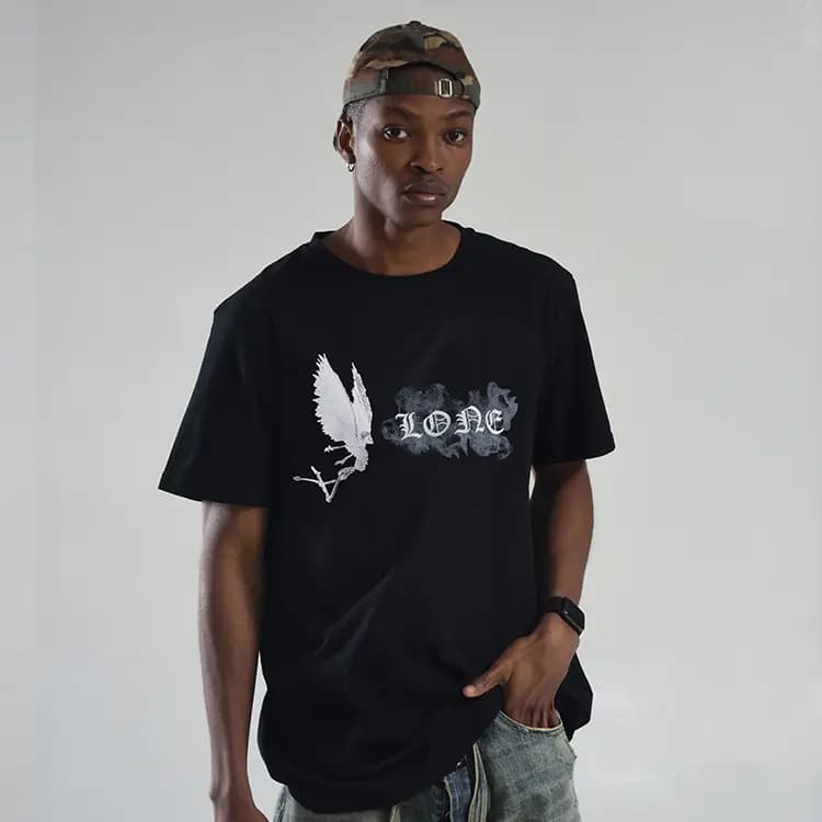 VLONE Smoke Demon Series Unisex Köynək Qara 6