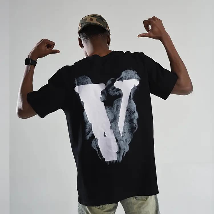 VLONE Smoke Demon Series Unisex Köynək Qara 4