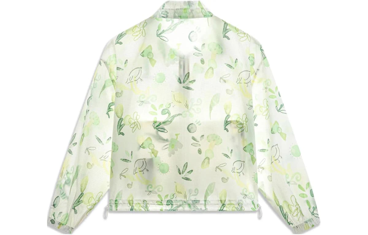 LiNing Chinese Culture Series Trench Coat Women's Yellow Green All Over Print 2