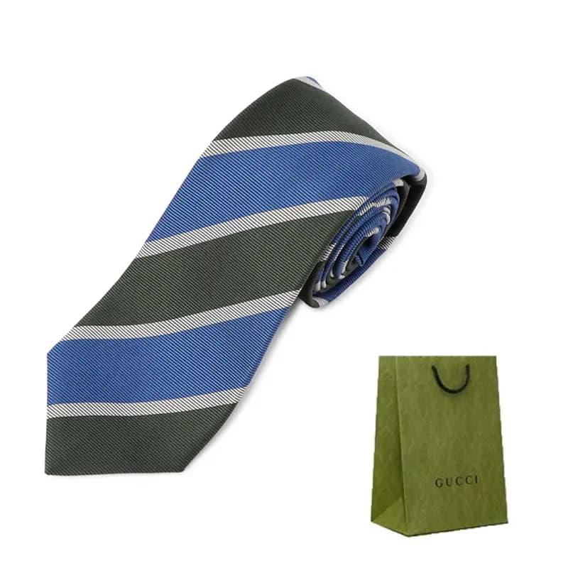GUCCI Logo Tie Men's Blue 4