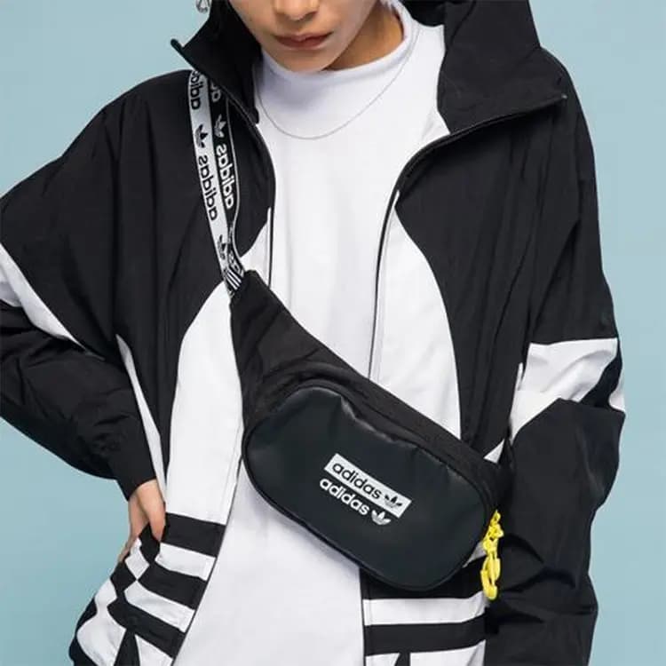 Adidas Originals Polyester Fanny Pack Sling Bag Crossbody Bag Unisex Black 4