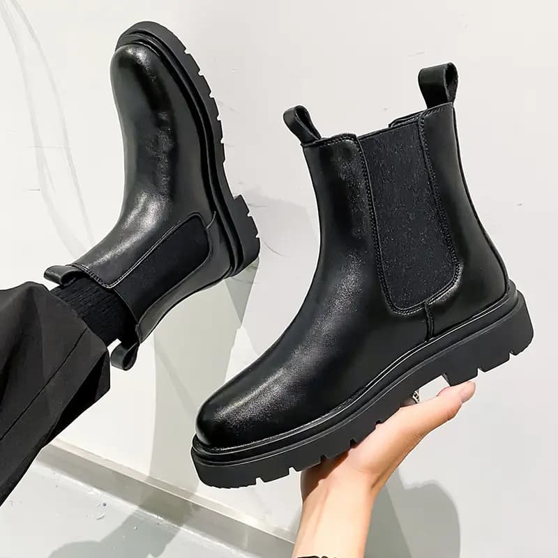 V ZERO FIVE Short Chelsea Boots Men's Black 3