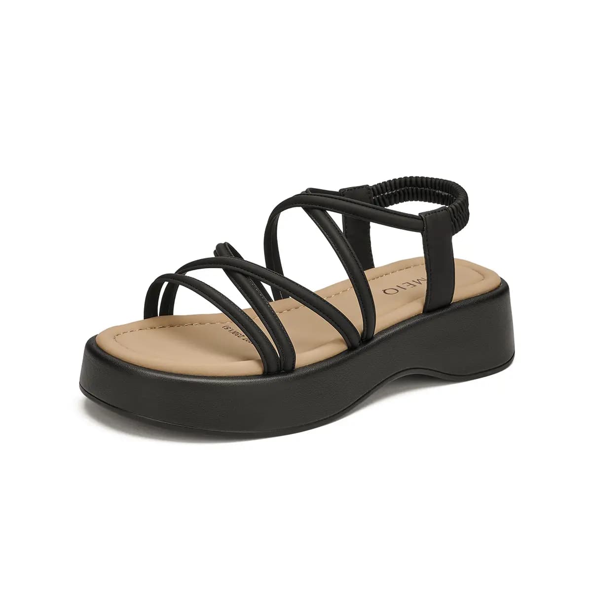 GEMEIQ Leather Simple Casual Comfortable Versatile One-Strap Sandals Women's