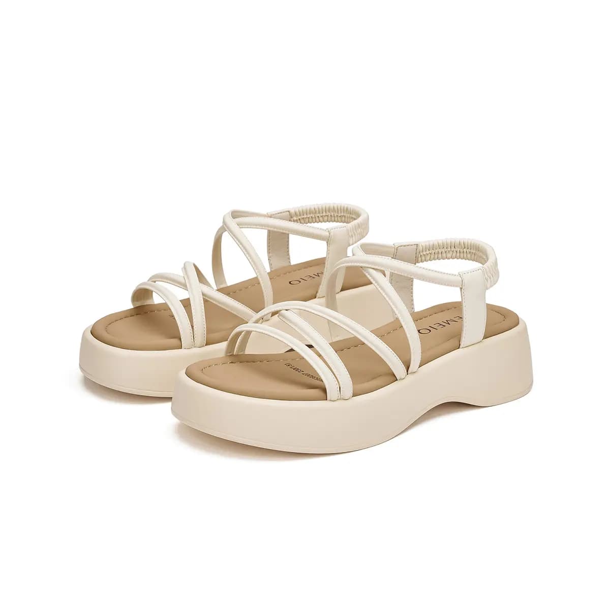 GEMEIQ Leather Simple Casual Comfortable Versatile One-Strap Sandals Women's 8