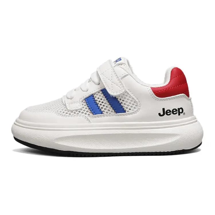 Jeep Breathable Lightweight Low-Top Kids' Skateboarding Shoes White Blue Kids'