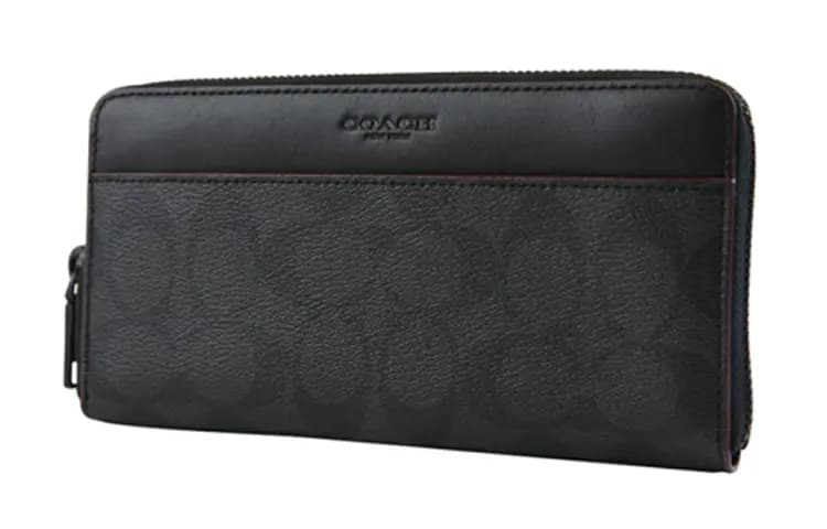 COACH Accordion Dəri Pulqabı Kişi Boz/Qara 2