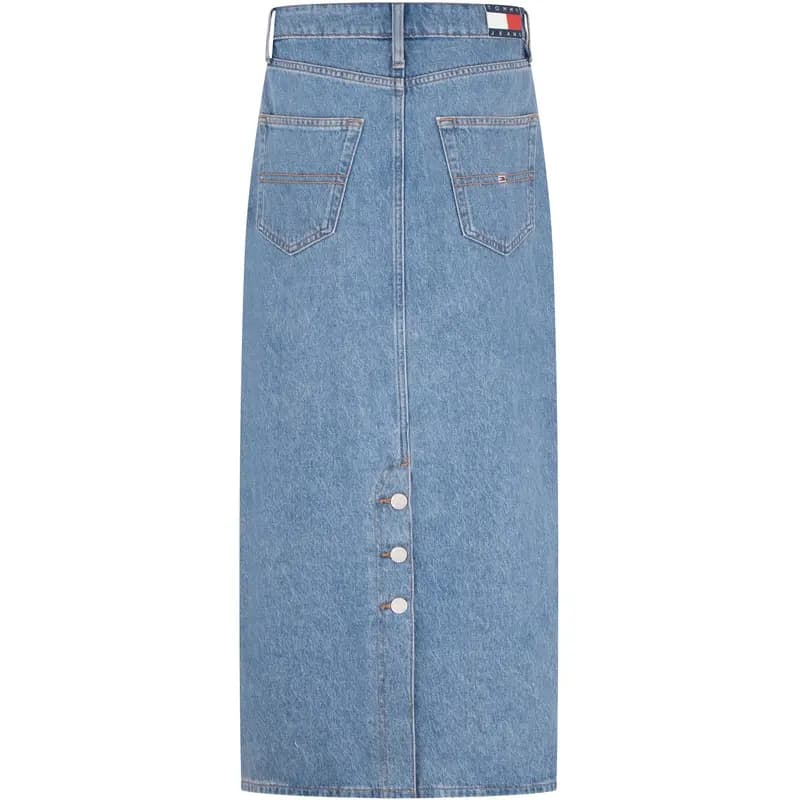 Tommy Hilfiger Qadın Denim Uzun Ətək Mavi 2