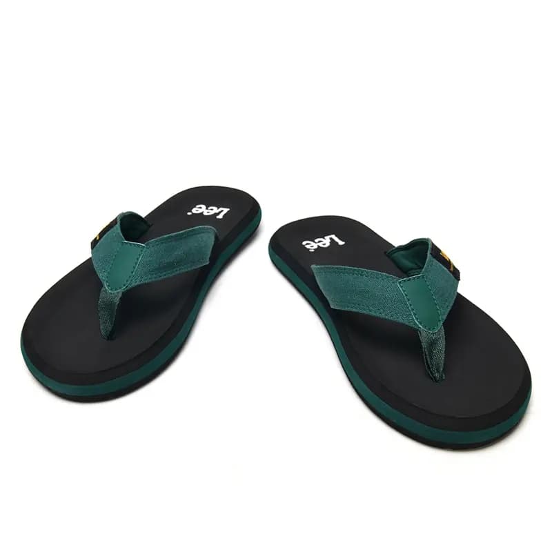 Lee Rubber Sole Stitching Odor Resistant Abrasion Resistant Slip Resistant Quick Drying Flip Flops Men's Black 15