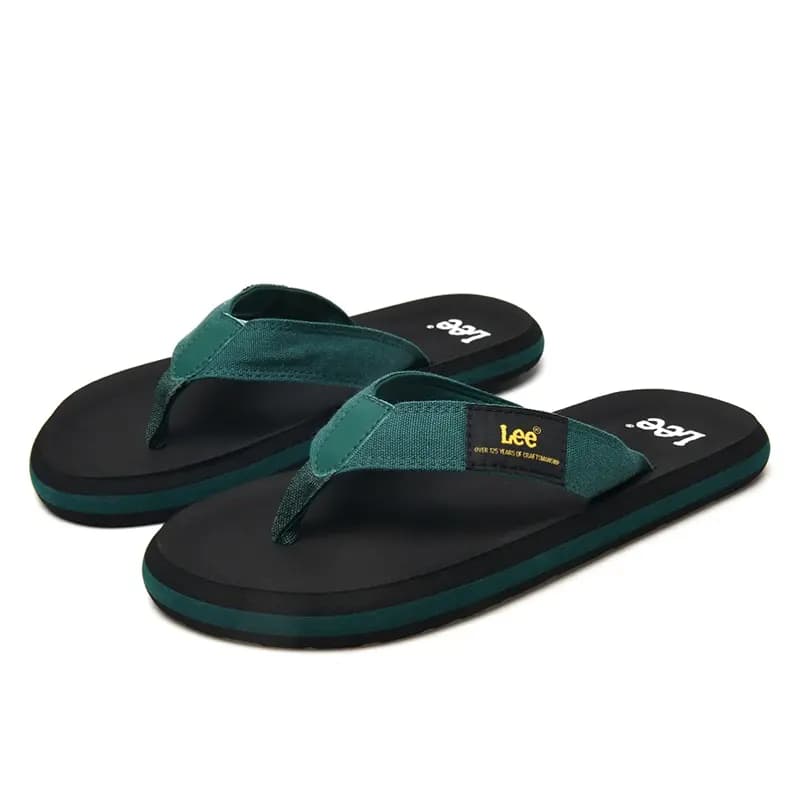 Lee Rubber Sole Stitching Odor Resistant Abrasion Resistant Slip Resistant Quick Drying Flip Flops Men's Black 14