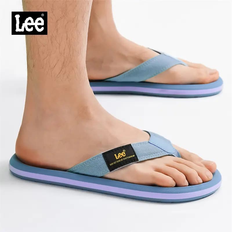 Lee Rubber Sole Stitching Odor Resistant Abrasion Resistant Slip Resistant Quick Drying Flip Flops Men's Black 49