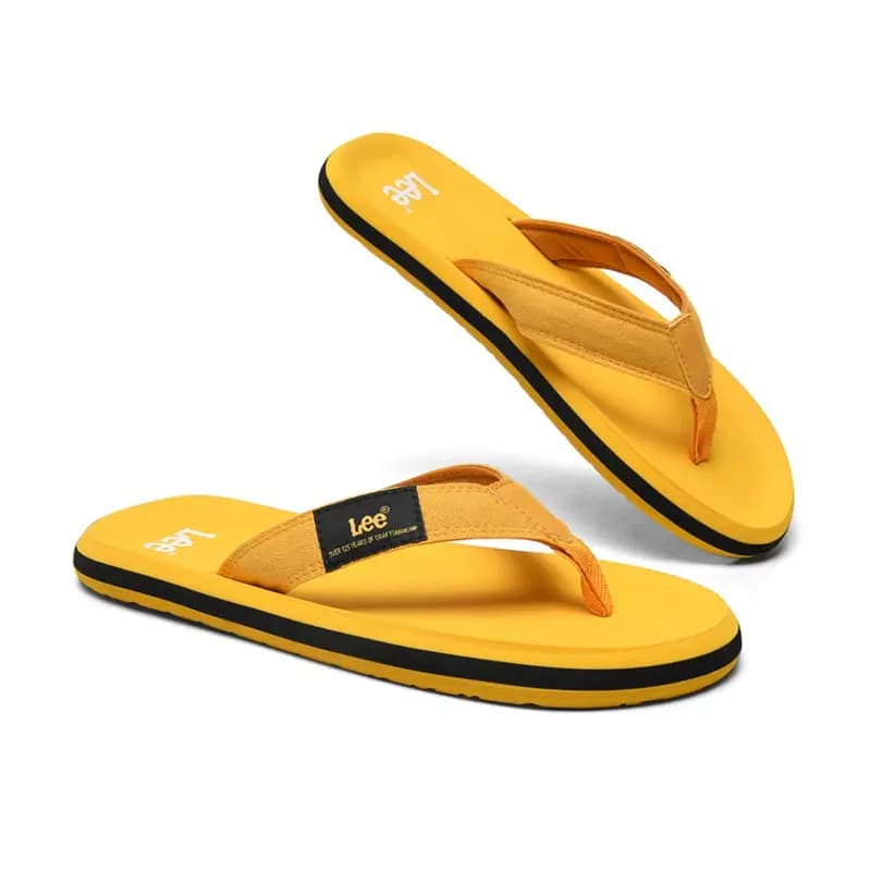 Lee Rubber Sole Stitching Odor Resistant Abrasion Resistant Slip Resistant Quick Drying Flip Flops Men's Black 24