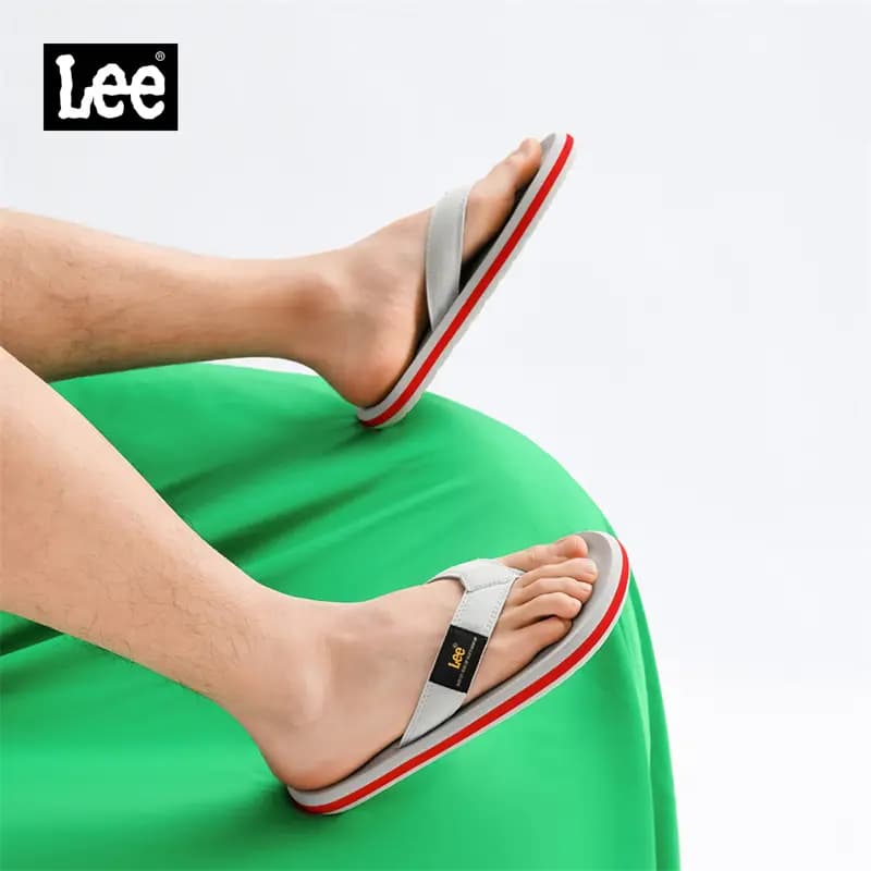 Lee Rubber Sole Stitching Odor Resistant Abrasion Resistant Slip Resistant Quick Drying Flip Flops Men's Black 40