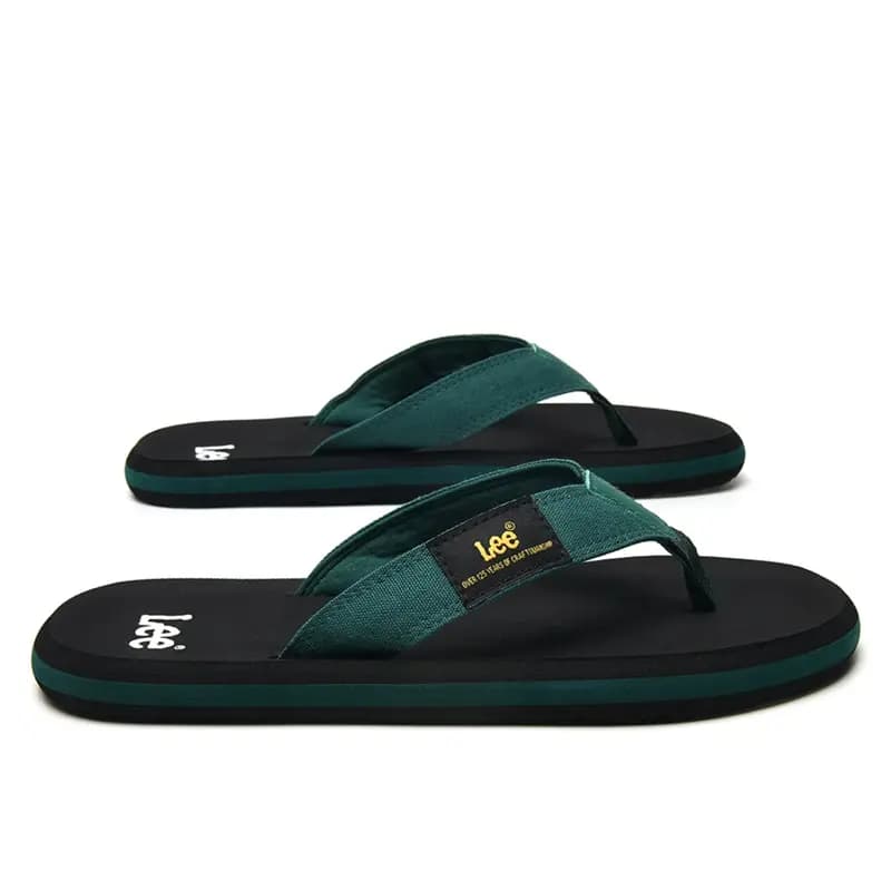 Lee Rubber Sole Stitching Odor Resistant Abrasion Resistant Slip Resistant Quick Drying Flip Flops Men's Black 13