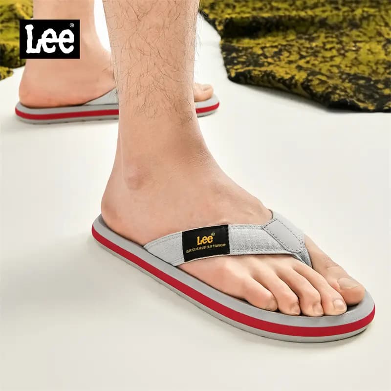 Lee Rubber Sole Stitching Odor Resistant Abrasion Resistant Slip Resistant Quick Drying Flip Flops Men's Black 38