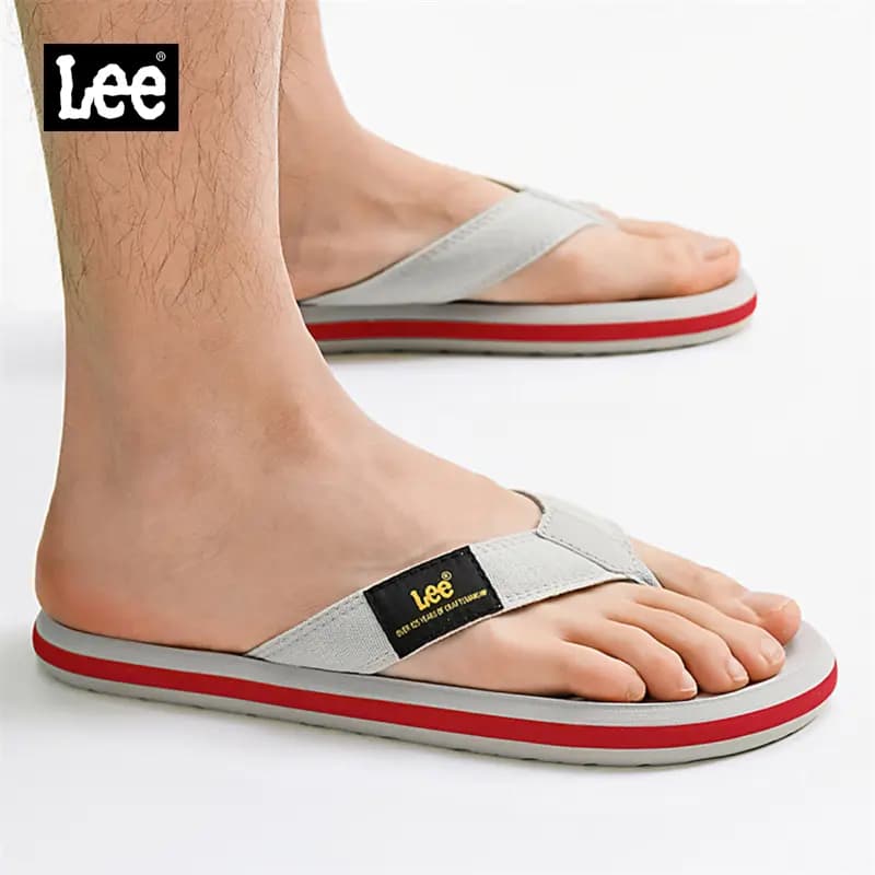 Lee Rubber Sole Stitching Odor Resistant Abrasion Resistant Slip Resistant Quick Drying Flip Flops Men's Black 39
