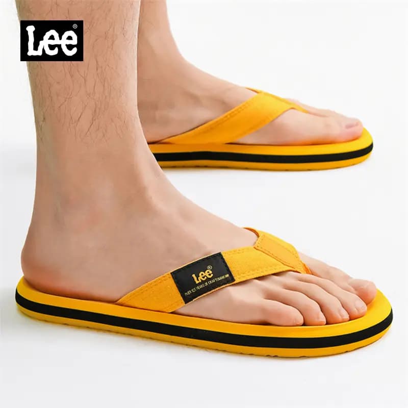 Lee Rubber Sole Stitching Odor Resistant Abrasion Resistant Slip Resistant Quick Drying Flip Flops Men's Black 29