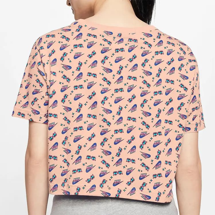 Nike Sportswear Printli T-Shirt Qadın Çəhrayı 5
