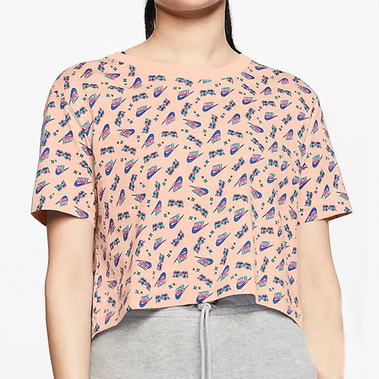 Nike Sportswear Printli T-Shirt Qadın Çəhrayı 3