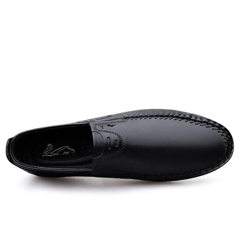 British Knight Genuine Leather Classic Versatile Slip-On Soft Comfortable Anti-Slip Commute Trendy Fashionable Young Casual Loafers Men's Black 4