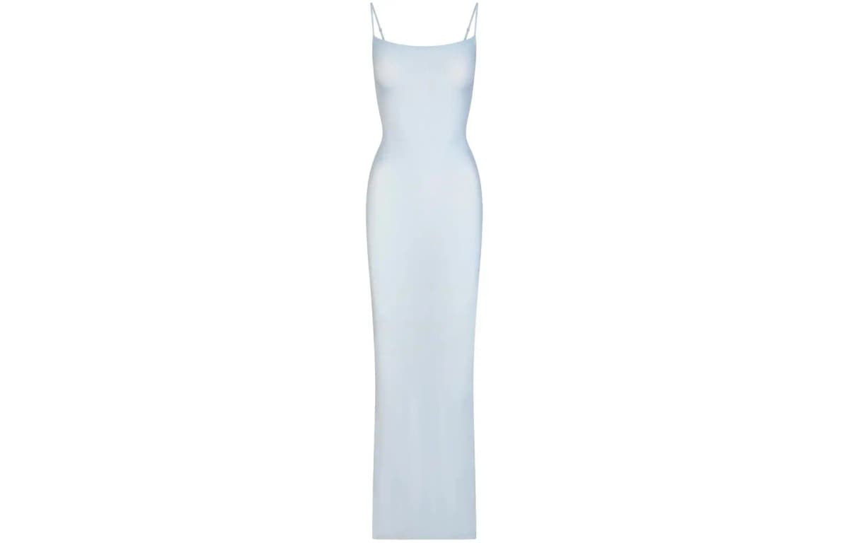 SKIMS SOFT LOUNGE LONG SLIP DRESS Qadın Don Səma Mavisi