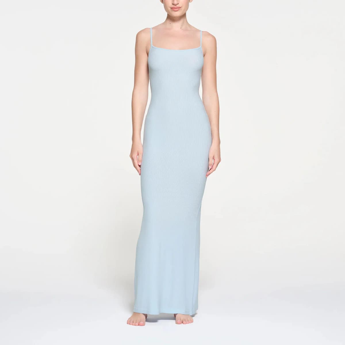 SKIMS SOFT LOUNGE LONG SLIP DRESS Qadın Don Səma Mavisi 2