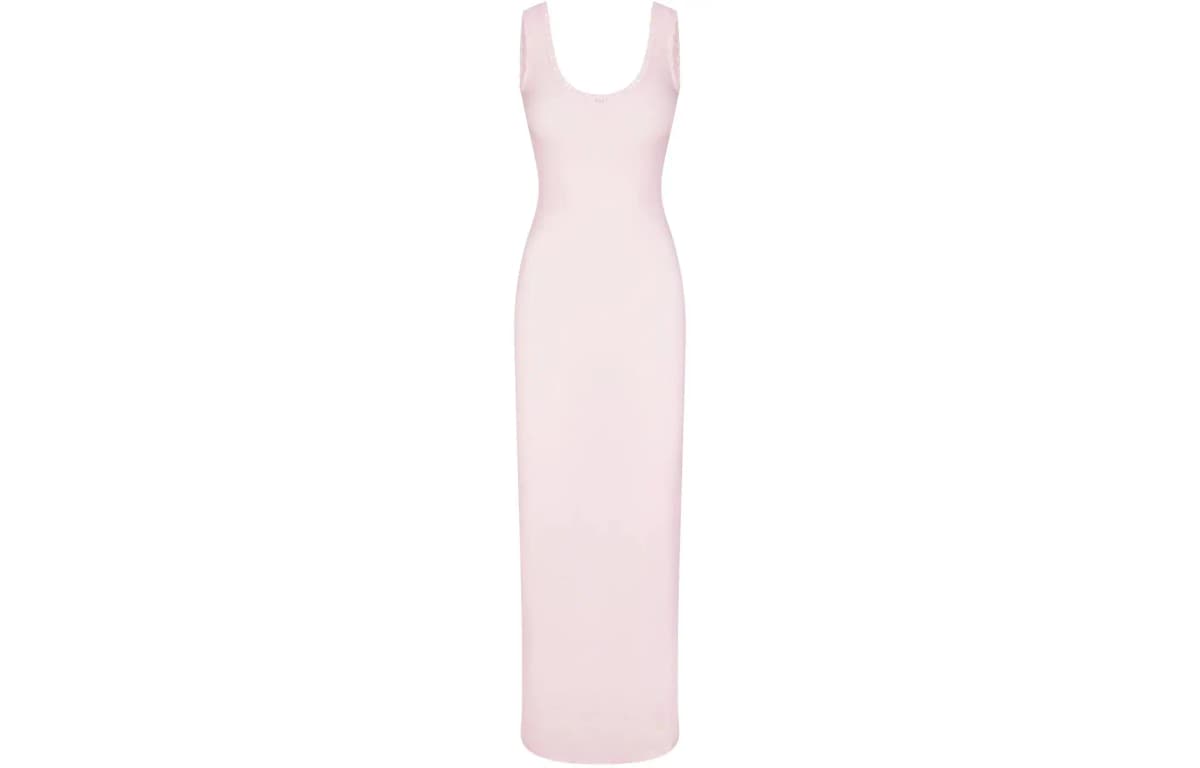SKIMS SOFT LOUNGE LACE SCOOP NECK DRESS Qadın Donu CHERRY BLOSSOM