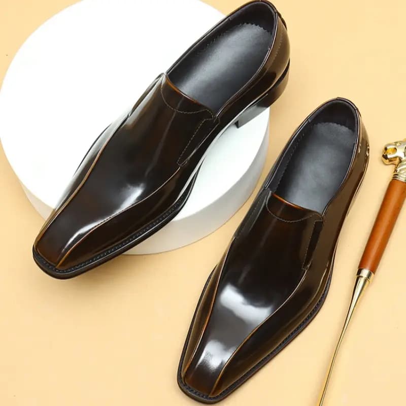 ASTON M.JAZZ Top Layer Leather Dress Shoes Pointed Toe Slip-On Business Casual Men's 14