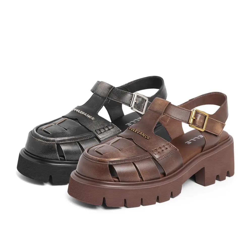 BELLE Roman Sandals 5CM Women's 1Brown Black 5