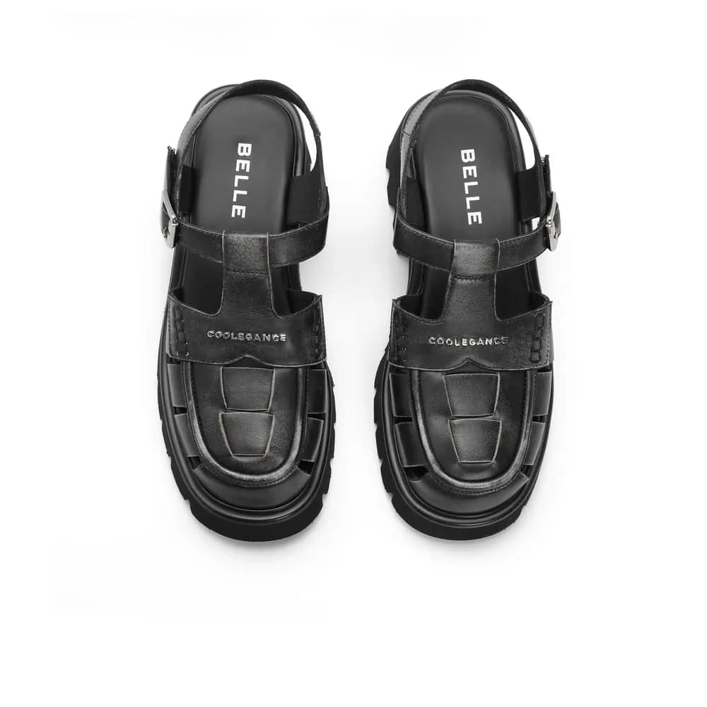 BELLE Roman Sandals 5CM Women's 1Brown Black 8