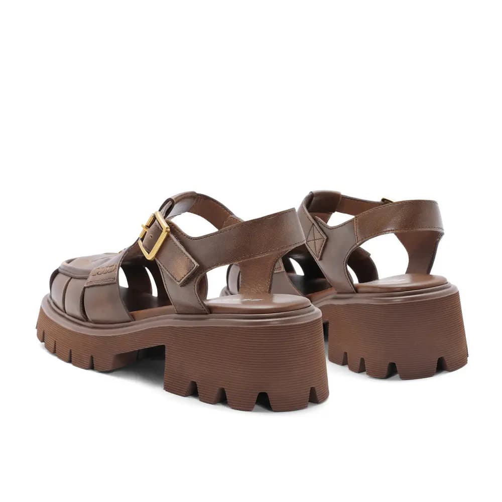BELLE Roman Sandals 5CM Women's 1Brown Black 4