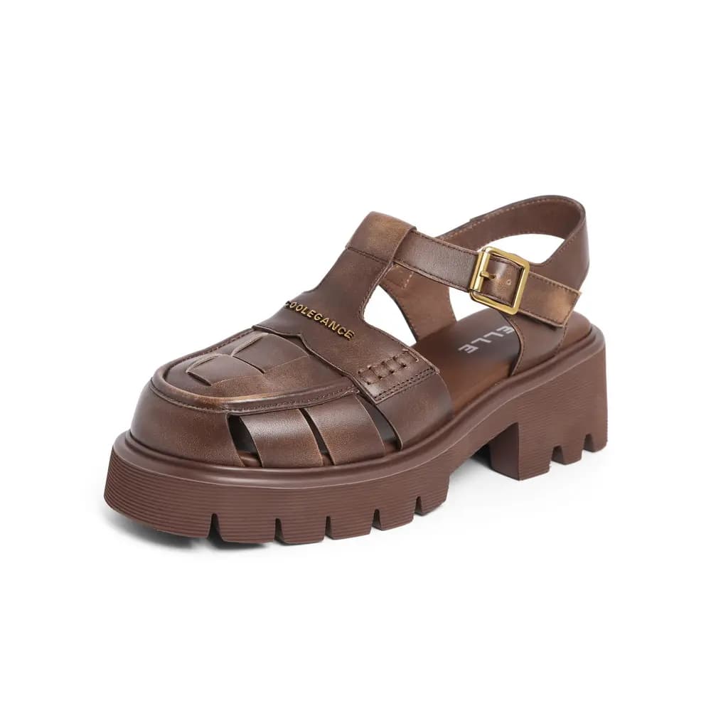 BELLE Roman Sandals 5CM Women's 1Brown Black