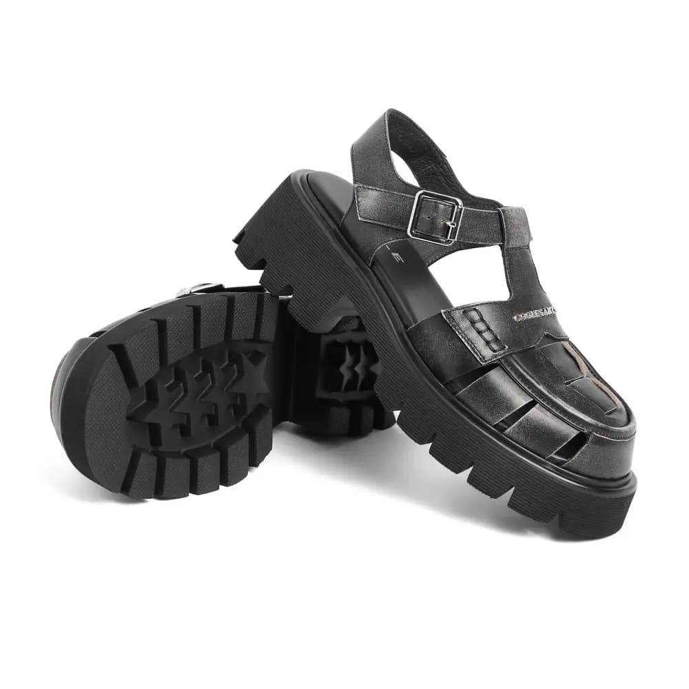 BELLE Roman Sandals 5CM Women's 1Brown Black 11
