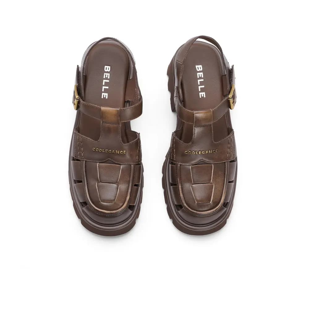 BELLE Roman Sandals 5CM Women's 1Brown Black 3