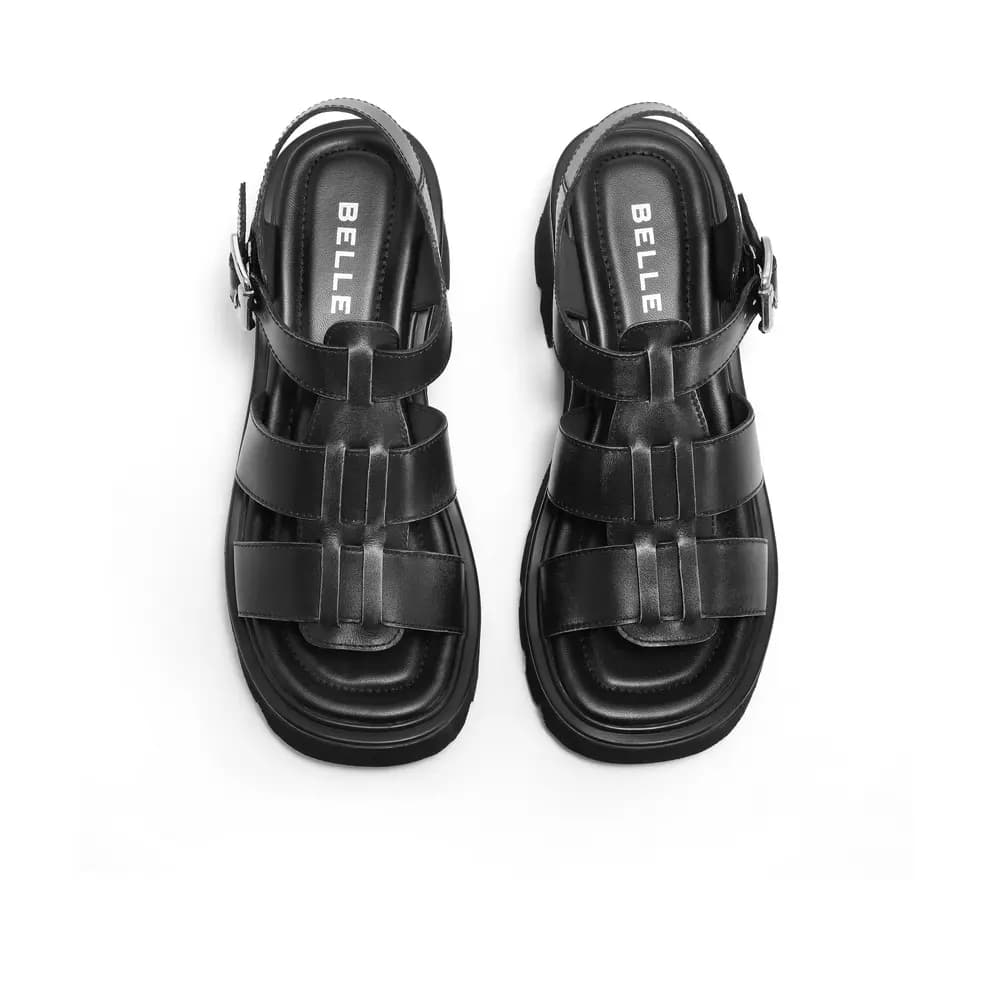BELLE Roman Sandals 6CM Women's Brown Dark Gray 9